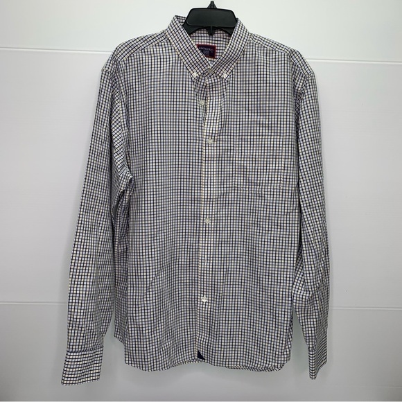 UNTUCKit Shirt XL Button Down Blue Yellow Plaid Wrinkle Free Cotton Casual - Picture 1 of 11